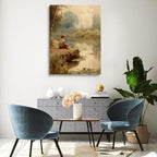 Vintage Boys Room Art,Boy By Pond Poster,Summer Decor Print,Boys Artful Nursery Print Painting,Vintage Prints of Children Playing,Vintage Art for Boy Nursery Bedroom Decor 20x30inch Unframed - Image 4
