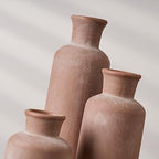 LUKA Ceramic Rustic Farmhouse Vase Set of 3,Terracotta Vases for Home Decor - Image 7