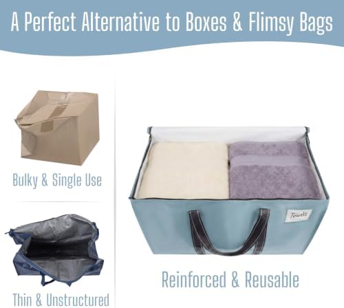 VENO 6 Pack Heavy Duty Moving Bags, Extra Large Storage Bags with Reinforced Handles & Strong Zippers, Foldable & Reusable Moving Box Alternative for Clothes & Dorm Storage - Image 5