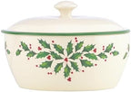Lenox Holiday Porcelain Covered Christmas Casserole Dish by Lenox