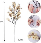 Uieke 30 Pcs Artificial Flowers Baby Breath Faux Champagne Artificial Gypsophila Bouquet Fake Silk Flowers Real Touch for Home Office Kitchen Wedding Wall DIY Room Farmhouse Décor - Image 2