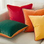 Mecatny Velvet Decorative Throw Pillow Covers 20x20 Set of 4 Green/Red - Image 2
