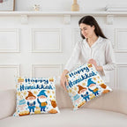 Erosebridal Hanukkah Theme Throw Pillow Covers Happy Festival Pillow Cases 24X24 Inch for Sofa Bed Couch,Cute Gnomes Cake Stars Decorative Cushion Covers Winter Snowflake 2Pcs - Image 3