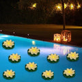 LACGO 24 PCS Waterproof Floating Lotus Lights - 5 Inch Floating Pool Flowers Battery Operated Water Activated Warm White Pool Flower Lights Wedding Anniversary Garden Decoration by LACGO