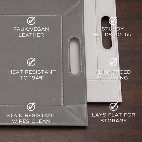 2-in-1 Serving Tray & Placemat | Faux Leather & Reversible - Image 6