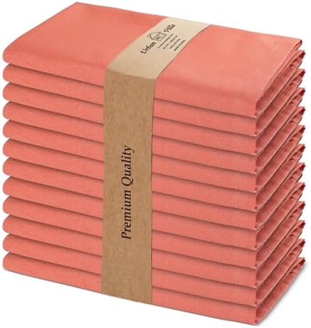 Urban Villa Cloth Napkins 100% Cotton Highly Absorbent Washable Durable Reusable Premium Dinner Napkins Ideal for Gifts for Mothers Day Hotel Farmhouse Parties - Pumpkin (18" x 18", Set of 12) by CottonTrends