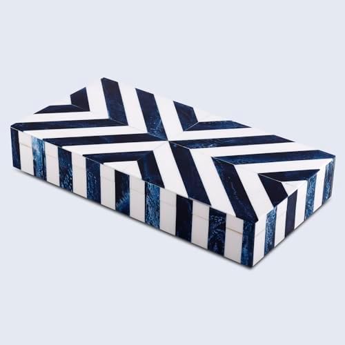 Handicrafts Home Large Decorative Storage Box 12x6– Coffee Table Organizer Box, Modern Home Décor Accent, Keepsake Memory Box, Jewelry Storage Box, Boho Decorative Box with Lid for Shelf, Mantle Decor - Image 7