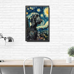 Metal Sign Vintage Tin Sign Afghan Hound Starry Night Elegant Canine in A Whimsical Sky for Home Decor Art Studios and New Year's Celebrations Rustproof Aluminum 6×8 Inches with Metal Frame - Image 3