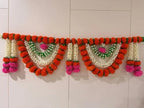 3 Ft Marigold Mogra Toran | Door Hanging Toran | Indian Thorans | Atificial Flower Garland | Pooja Mandir, Door, Diwali Decoration Toran | Indian Housewarming Decor, Bandhanwar | (Pack of 1) - Image 2