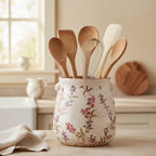 French Country Ceramic Plant Pot & Kitchen Utensil Holder for Countertop - Image 6