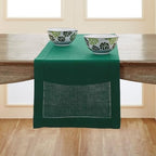 Solino Home 100% Pure Linen Table Runner Rainforest Hemstitch, 14 x 120 in by SolinoHome