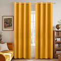 KOUFALL Yellow Curtains 96 Inches Long for Living Room Pair Set of 2 Panels Grommet Room Darkening Blackout Window Curtains for Bedroom 52 x 96 Inch Length Mustard Yellow by KOUFALL