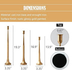 Denique Iron Taper Candle Holder Set of 3, Gold Candlestick Holders 19.3”17” 14” Heightening Decorative Candle Stand Set for Wedding, Dining Table, Home Decoration (Gold) - Image 2