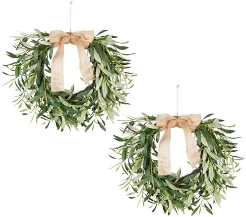 Olive Wreath for Front Door, 19'' Real Touch Door Wreath with Fruits by ArtificialPlants