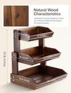 HOLANA Acacia 3 Tier Fruit Basket, Sturdy, Easy Assembly (Walnut color) - Image 3