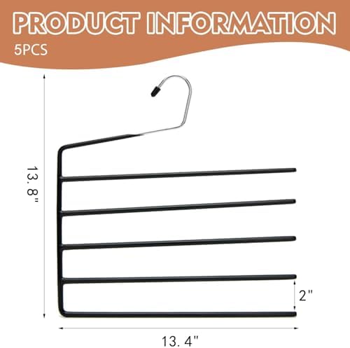 5 Pack 5-Tier Garden Flag Hangers, Garden Flag Storage Heavy Duty Multi Layers Space Saving, Organizer Holder, Non-Slip Open-Ended Design for Garden Flags, Pants, Jeans, Ties & More (Black) - Image 2