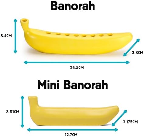 Kikkerland Novelty Ceramic Banorah™ – Menorah for Hanukkah, Chanukah Candle Holder – Fun, Banana Themed Menorah - Image 6