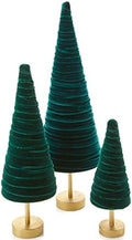 Emerald Pedestal Velvet Trees Set of 3, Cozy Artisan Mantel Décor, Luxurious Green Valentine Tabletop Tree, Wedding Centerpiece, Modern Farmhouse (Emerald) by YourHeartsContent