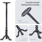Black Cast Iron Pillar Candle Holders Set of 3 for Table Wedding & Dining - Image 6