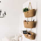 OrganiHaus Over the Door Organizer, Woven Rope Hanging Baskets, 3-Tier - Image 3