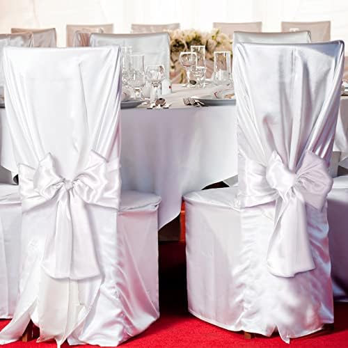 Bencailor 24 Pcs White Satin Table Runners Bulk, 12 x 108 Inch - Image 6