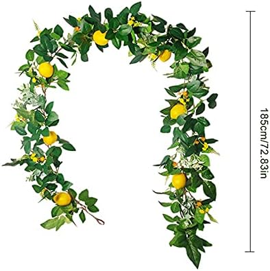 IUIBMI 6 Feet Artificial Lemon Garlands Spring Fruit Garland with Lemons Artificial Lemons Vines Garland for Front Door Home Kitchen Party Wedding Decor, Yellow, 1.85m/6ft - Image 5