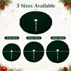Velvet Christmas Tree Skirt Navy Blue 60 inch Ruffled Holiday Tree Skirt for Rustic Xmas Tree Decoration - Image 5