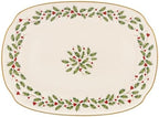 Lenox Holiday Porcelain Oblong Christmas Serving Platter by Lenox