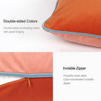 Velvet Throw Pillow Covers 20x20 Inch Set of 4 Decorative Velour Pillowcases Modern Double-Colored Cushion Covers for Sofa Couch, Cold - Image 3