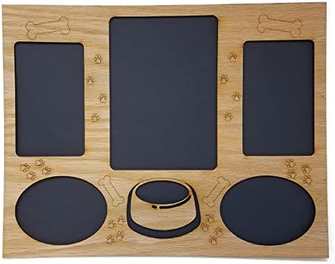 MEMORY MATS & WORD ART Wall Sign, Hand-Made Wooden Decoration Plaque for Home and Office- Real Wood - Made in The USA - 11 x 14 x 13 inches (Dog_bone_picture_frames) by MemoryMatsWordArt