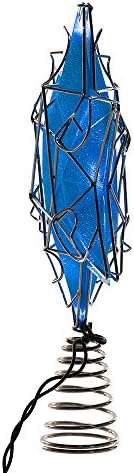 Kurt Adler Ul 10 Light LED Silver and Blue Hanukkah Star Shimmer Treetop - Image 3