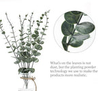Fake Plants, 200Pcs Eucalyptus Stems Artificial Flowers, Fake Eucalyptus Leaves Stems, Plastic Grey Green Touch Leaf Branches for Home Office Flowers Bouquet Centerpiece Wedding Decoration - Image 3
