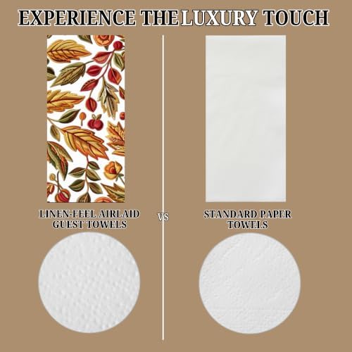 Guest Towel Printed Airlaid Linen-Feel Disposable Hand Towels for Thanksgiving Fall Holiday Party Buffet & Dinner (64, Embroidered Harvest) - Image 4