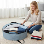 24 Inch Round Storage Bag 1 Pack,Blue Watercolor Waterproof Wreath Storage Container with Handles&Zipper Modern Minimalist Art Closet Organizer Bags Garland Box - Image 3