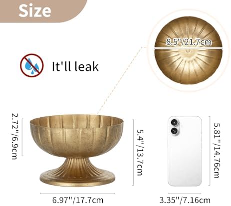 NUPTIO Gold Compote Vase for Centerpiece, 8.5" Wide Opening, 10 Pcs - Image 4