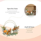 (2pcs) 16-inch Fall Wreath Handmade Rabbit Ear Leaf Maple Leaf White Berry Pumpkin Iron Wreath Front Door Window Farmhouse Decor Thanksgiving Halloween Harvest Festival Party Wedding Decor - Image 4