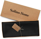 Solino Home 100% Pure Linen Table Runner Black, Fete 14 x 108 in - Image 5