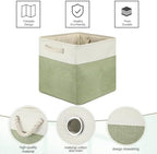 meekoo 8 Pack Fabric Storage Bins Baskets, 12 x 12 x 12 in, Green White - Image 6