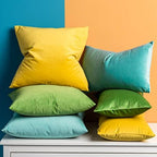JUSPURBET 28x28 Euro Velvet Throw Pillow Covers Set of 2,Apple Green - Image 5