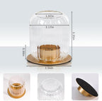 4 PCS Votive Candle Holders, Glass Gold Lantern Fall Style with Metal Base - Image 2