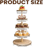 5 Tier Wooden Cupcake Stand Large Tiered Cake Display Tower - Image 2