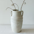 11" Vintage Ceramic Vase with Handles, Rustic Farmhouse Home Decor by LwellDwell