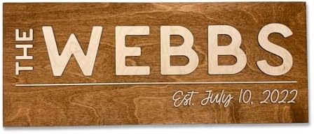 Custom Wooden Name Sign – Personalized Wedding Welcome Sign, Engagement Gifts for Couples, Housewarming Gifts, Personalized Wooden Name Sign, Hickory Hollow Designs (Simple Bold) - Image 2