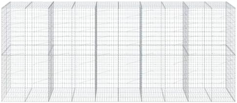 vidaXL Gabion Basket with Cover 196.9"x39.4"x78.7" Galvanized Iron - Image 5