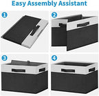 GhvyenntteS Large Storage Baskets for Shelves 6 Pack, Collapsible Fabric Storage Bins with 3 Handles, Decorative Closet Organizers and Storage bins for Clothes Blanket Beddings (Black, 15"x11"x9.6") - Image 5