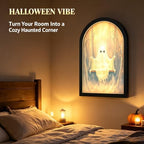 Light Up Ghost Mirror, Novelty Halloween Mirror with Ghost on the Swing, Spooky Light Up Mirrors Holiday Displays, Gothic Halloween Decorations Indoor for Wall Table Mantel Room Home Office Party (#1) - Image 5