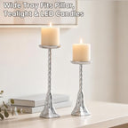 Cast Iron Candle Holder, 2 Pcs Candle Holders for Pillar Candles - Image 4