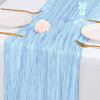14 Pack Baby Blue Cheesecloth Table Runner 17x108 Inch Semi Sheer Boho Gauze Cheese Cloth Fabric Table Runners, for Wedding Party Baby Shower Birthday Home Decor Garden Farmhouse - Image 7