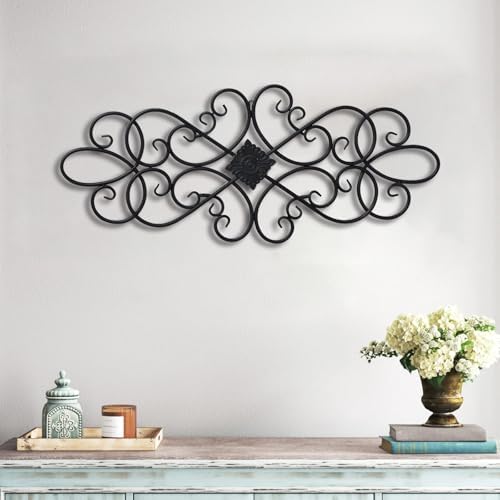 Sintosin Black Wrought Iron Wall Decor 32" x 13" - Image 4