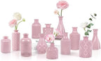TBWIND 12 Pcs Blush Pink Glass Bud Vase Set by TBWIND
